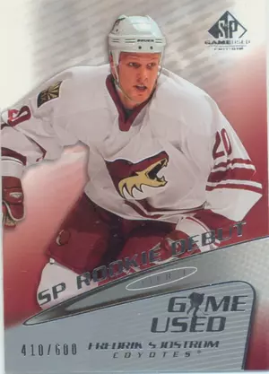 2003-04 SP GAME USED - FREDRIK SJOSTROM #126 SP ROOKIE DEBUT 410/600