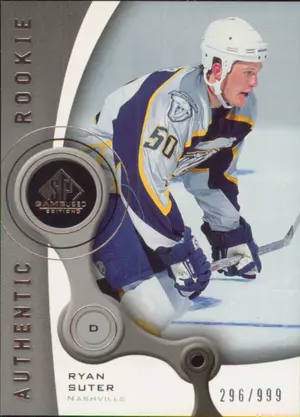 2005-06 SP GAME USED - RYAN SUTER #138 AUTHENTIC ROOKIE 296/999