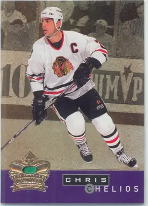 1995-96 PARKHURST INTERNATIONAL - CHRIS CHELIOS #13 CROWN COLLECTION GOLD