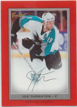 2006-07 BEE HIVE - JOE THORNTON #15 RED FACSIMILE SIGNATURES