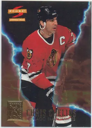1996-97 SCORE - CHRIS CHELIOS #8 SUPERSTITIOUS 13