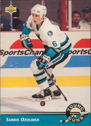 1992-93 UPPER DECK - SANDIS OZOLINSH #568 YOUNG GUNS