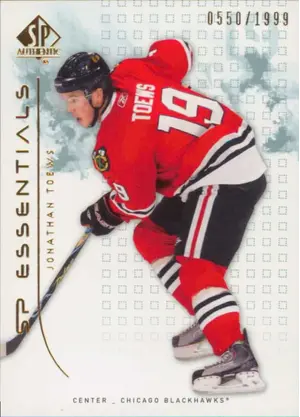 2009-10 SP AUTHENTIC - JONATHAN TOEWS #123 SP ESSENTIALS 550/1999