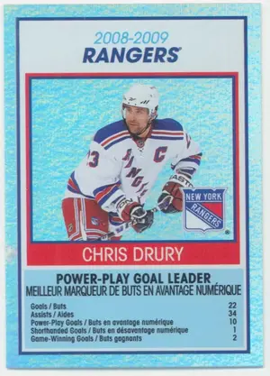 2009-10 O-PEE-CHEE - CHRIS DRURY #TC20 TEAM CHECKLIST