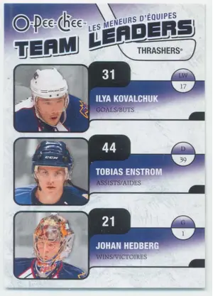 2010-11 O-PEE-CHEE - ILYA KOVALCHUK/TOBIAS ENSTROM/JOHAN HEDBERG #TL-2 TEAM LEADERS
