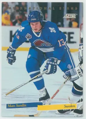 1993-94 SCORE (CDN) - MATS SUNDIN #10 INTERNATIONAL STARS