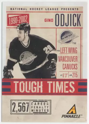 2011-12 PANINI PINNACLE - GINO ODJICK #8 TOUGH TIMES