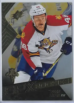 2015-16 SPx #107 Logan Shaw RC