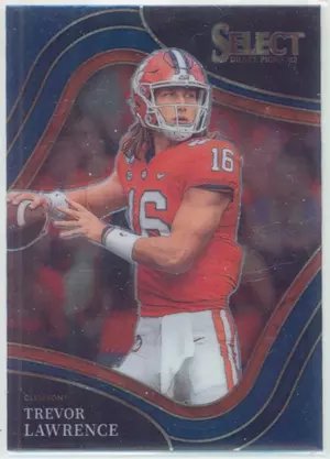 2022 Panini Select Draft Picks - Trevor Lawrence #136 Field Level Blue Parallel