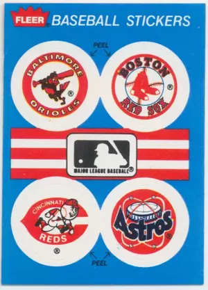 1989 Fleer - Baltimore Orioles/Boston Red Sox/Cincinnati Reds/Houston Astros Team Sticker Inserts