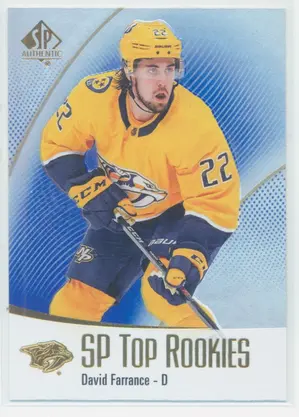 2021-22 SP AUTHENTIC - DAVID FARRANCE #TR-47 TOP ROOKIES BLUE