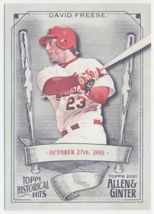 2021 Topps Allen & Ginter - David Freese #HH-41 Historical Hits