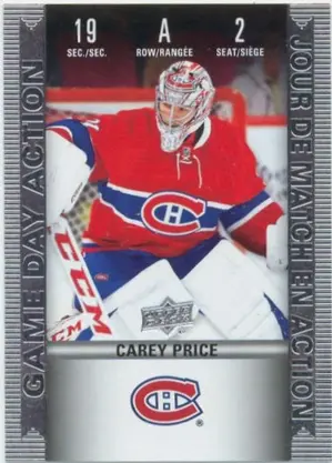 2019-20 TIM HORTONS - CAREY PRICE #HGD-2 GAME DAY ACTION