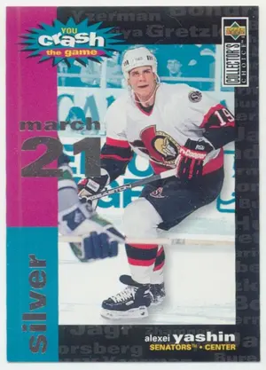 1995-96 COLLECTOR'S CHOICE - ALEXEI YASHIN #C18 YOU CRASH THE GAME SILVER