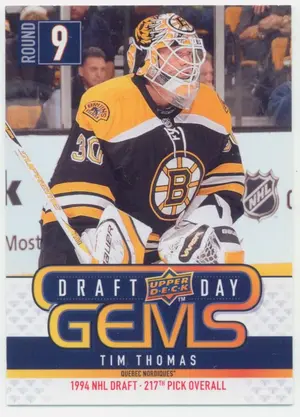 2009-10 UPPER DECK - TIM THOMAS #GEM15 DRAFT DAY GEMS