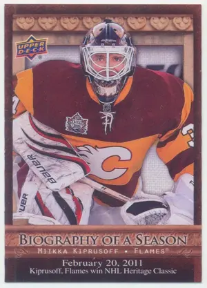 2010-11 UPPER DECK BIOGRAPHY OF A SEASON - MIIKKA KIPRUSOFF #BOS26⚠️