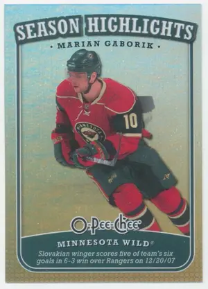 2008-09 O-PEE-CHEE - MARIAN GABORIK #SH-10 SEASON HIGHLIGHTS
