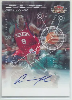 2010-11 Panini Threads Andre Iguodala Triple Threat Autograph #3 2/10