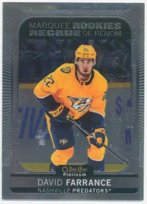 2021-22 O-PEE-CHEE PLATINUM - DAVID FARRANCE #210 MARQUEE ROOKIES