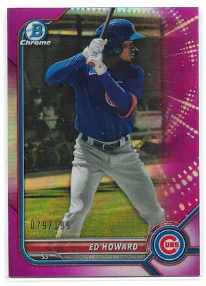 2022 Bowman Chrome Prospects Fuchsia Refractors #BCP-64 Ed Howard (079/199)