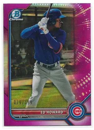 2022 Bowman Chrome Prospects Fuchsia Refractors #BCP-64 Ed Howard (079/199)