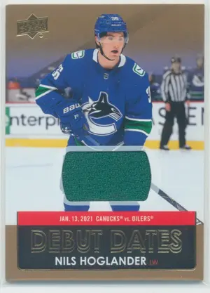 2021-22 UPPER DECK - NILS HOGLANDER #DD-17 DEBUT DATES JERSEY