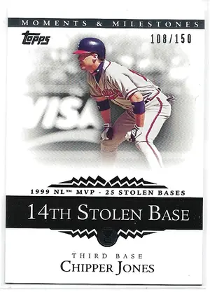 2007 Topps Moments & Milestones #26 Chipper Jones (108/150)