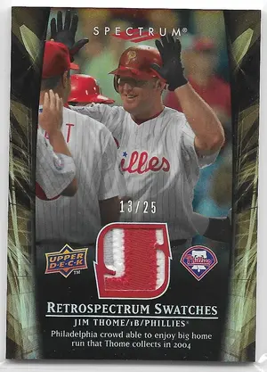 2008 Spectrum Retrospectrum Swatches Patch #RS-JT2 Jim Thome (13/25)