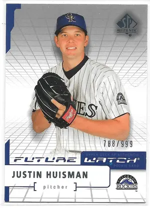 2004 SP Authentic #117 Justin Huisman RC (Future Watch) (788/999)