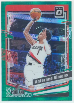 2023-24 Panini Donruss Optic - Anfernee Simons #153 Green Hyper Prizm Parallel