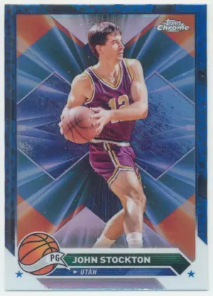 2023-24 Topps Chrome - John Stockton #149 Blue Basketball Refractor Parallel