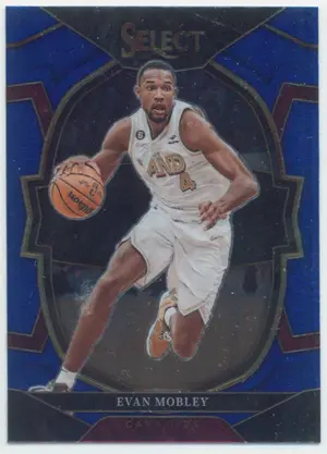 2022-23 Panini Select - Evan Mobley #44 Concourse Blue Parallel