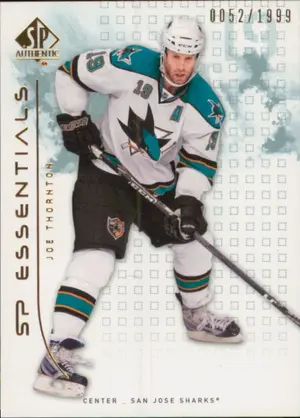 2009-10 SP AUTHENTIC - JOE THORNTON #121 SP ESSENTIALS 52/1999
