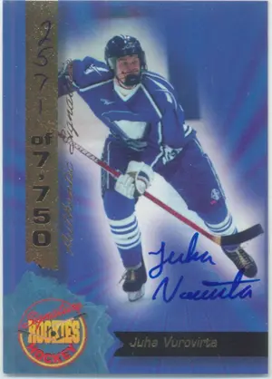 1995 SIGNATURES ROOKIES - JUHA VUROVIRTA #29 SIGNATURES 2571/7750