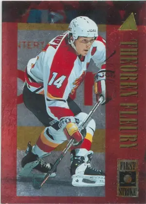 1995-96 PINNACLE - THEOREN FLEURY #15 FIRST STRIKE