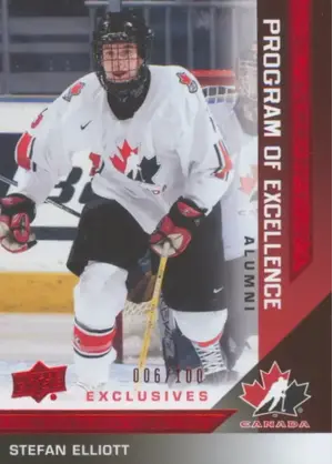 2013-14 TEAM CANADA - STEFAN ELLIOTT #201 PROGRAM OF EXCELLENCE EXCLUSIVES 6/100