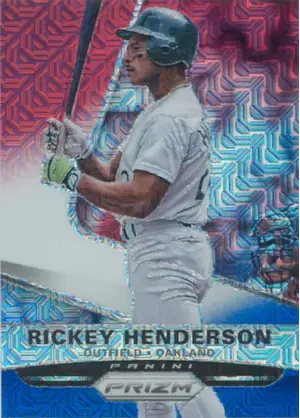 2015 Panini Prizm - Rickey Henderson #159 Red White & Blue Mojo Prizm Parallel