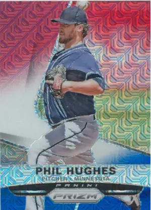 2015 Panini Prizm - Phil Hughes #129 Red White & Blue Mojo Prizm Parallel