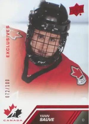 2013-14 TEAM CANADA - YANN SAUVE #98 EXCLUSIVES 72/100