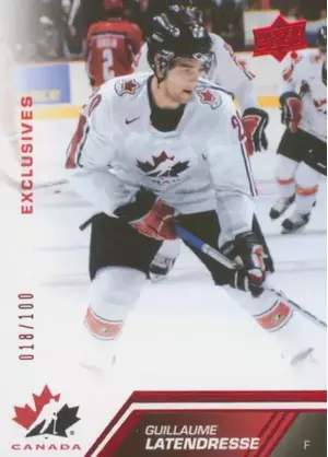 2013-14 TEAM CANADA - GUILLAUME LATENDRESSE #128 EXCLUSIVES 18/100