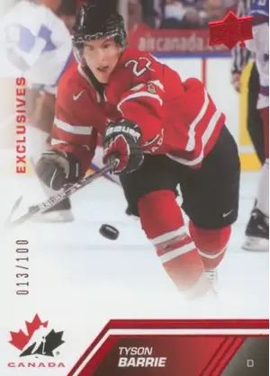 2013-14 TEAM CANADA - TYSON BARRIE #96 EXCLUSIVES 13/100