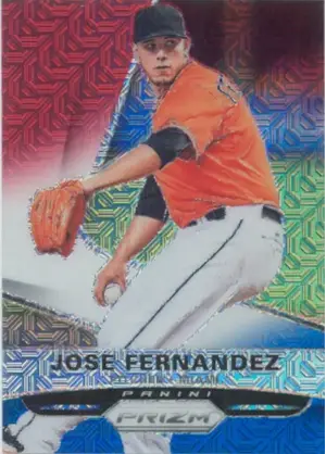 2015 Panini Prizm - Jose Fernandez #95 Red White & Blue Mojo Prizm Parallel