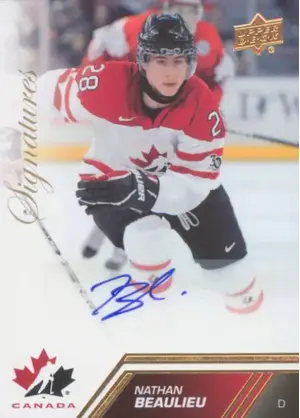 2013-14 TEAM CANADA - NATHAN BEAULIEU #147 SIGNATURES