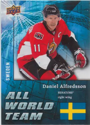 2009-10 UPPER DECK - DANIEL ALFREDSSON #AW30 ALL WORLD TEAM