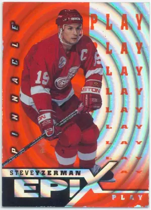 1997-98 PINNACLE - STEVE YZERMAN #E9 EPIX PLAY ORANGE