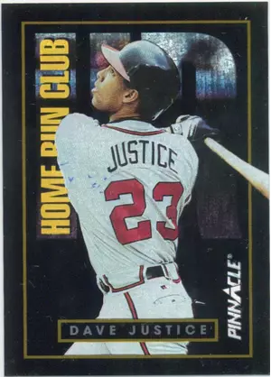 1993 Pinnacle Home Run Club Box Set - Dave Justice #31 /200,000