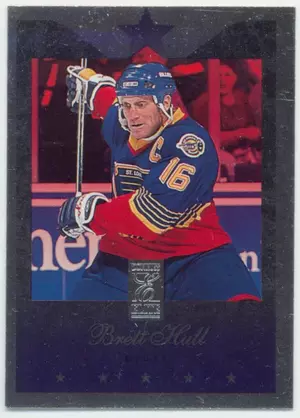 1995-96 DONRUSS ELITE - BRETT HULL #7 DIE CUT UNCUT
