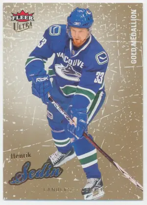 2008-09 FLEER ULTRA - HENRIK SEDIN #200 GOLD MEDALLION