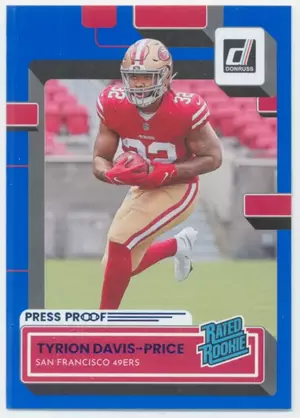 2022 Donruss - Tyrion Davis-Price #326 Press Proof Blue Parallel