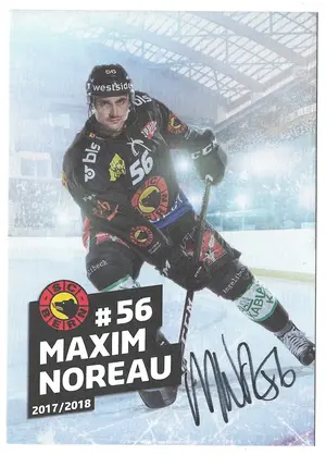 2017-18 SC Bern Photocards #56 Maxim Noreau (Signed)